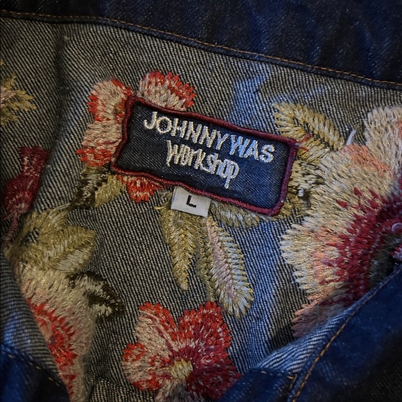 JOHNNY WAS WORKSHOP Desi Embroidered Denim Jacket, Size LARGE, NWOT - Picture 6 of 8